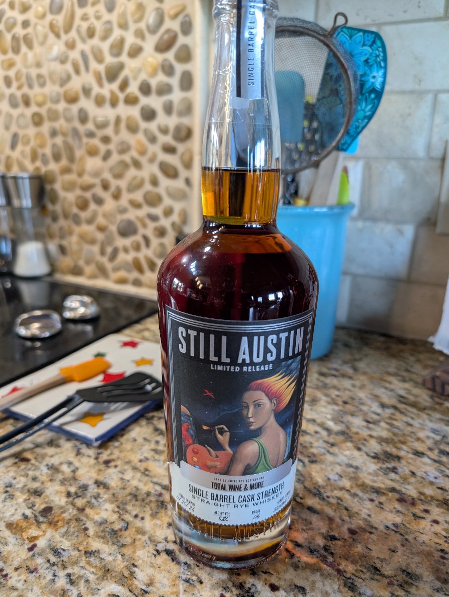 Still Austin Single Barrel Cask Strength Straight Rye Whiskey